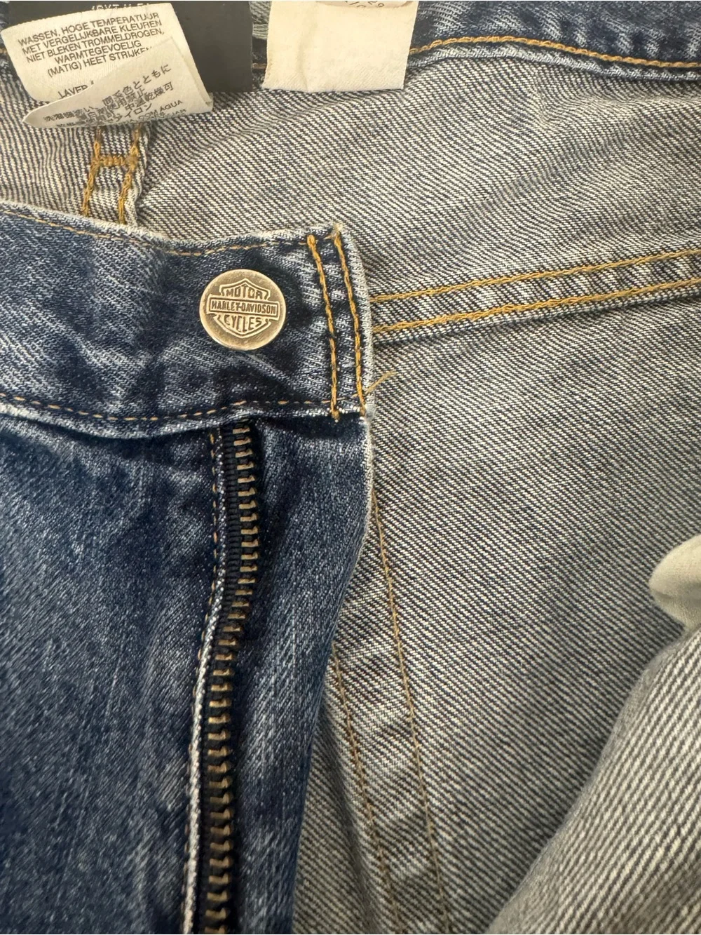 Harley Davidson Blue Denim Jeans Men’s 36x32 Straight Leg Y2K ‘08 Moto Biker